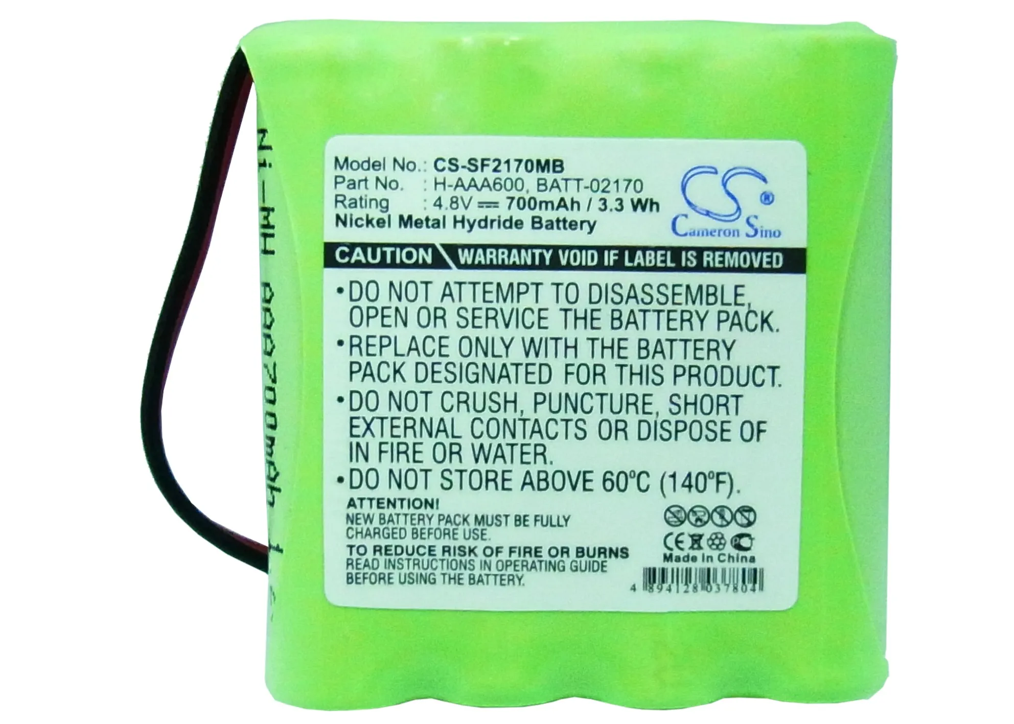 

CS 700mAh Battery For Philips SBC-EB4880 Summer BATT-02170 H-AAA600 Lindam Baby Talk LD78RSBC 468/91 486/91 SBC 486/91