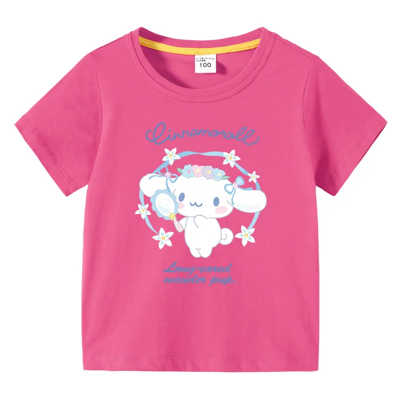 

Sanrio Cinnamon Dog2023 New Children's Clothing Korean Style Children's Summer Short-sleeved Boys and Girls T-shirt Tops Cotton