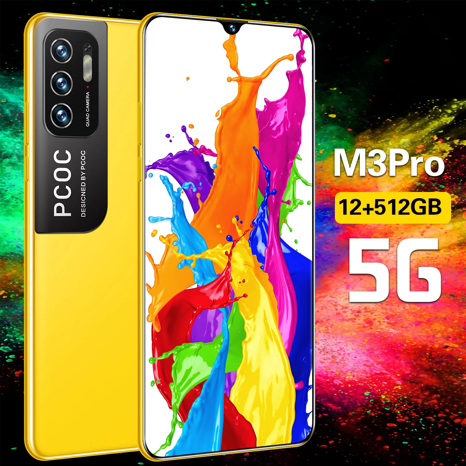 

Global Version M3Pro Smartphone Cellphones Android 10.0 Mobilephones 12GB+512GB Celular 3G 4G 5G Unlock Cell Phones Mobiles