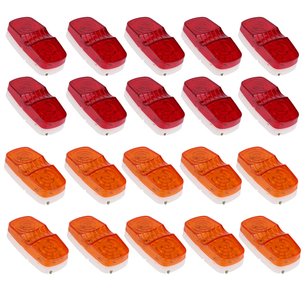 

20Pcs Marker LED Light Roof Rear Side Lights Lamp for Trailer Truck SUV Amber/Red Marker