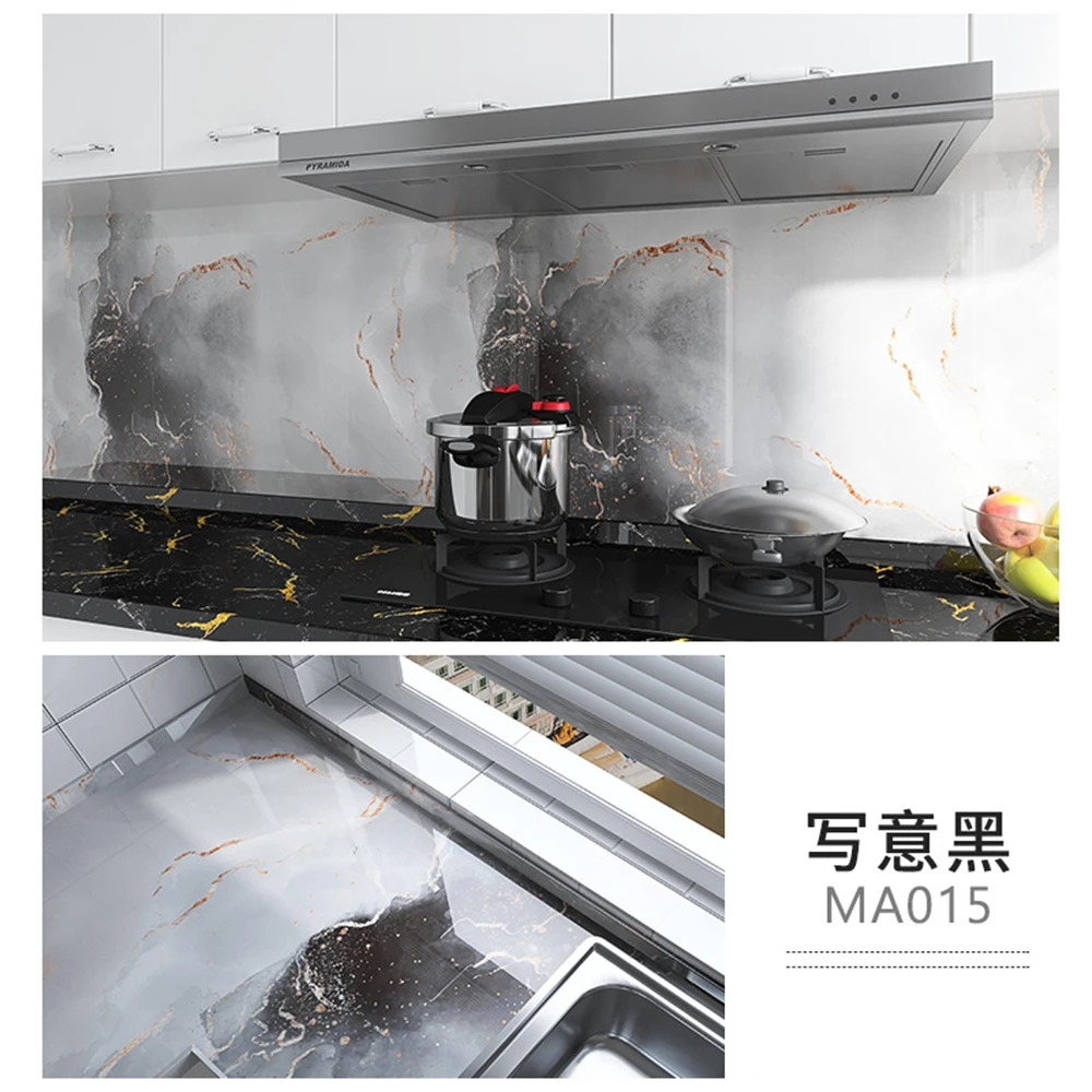 

60X300CM Home Living Room Decor Self Adhesive Tile Wall Sticker Waterproof Imitation Marble Wallpaper for Bathroom Kitchen