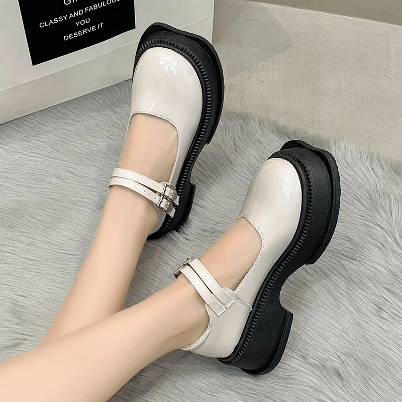 Women's Shoes Platform Autumn Oxfords Female Footwear Clogs Fall Retro Leather Dress Summer Fabric Mary Janes Basic Rome Rubber