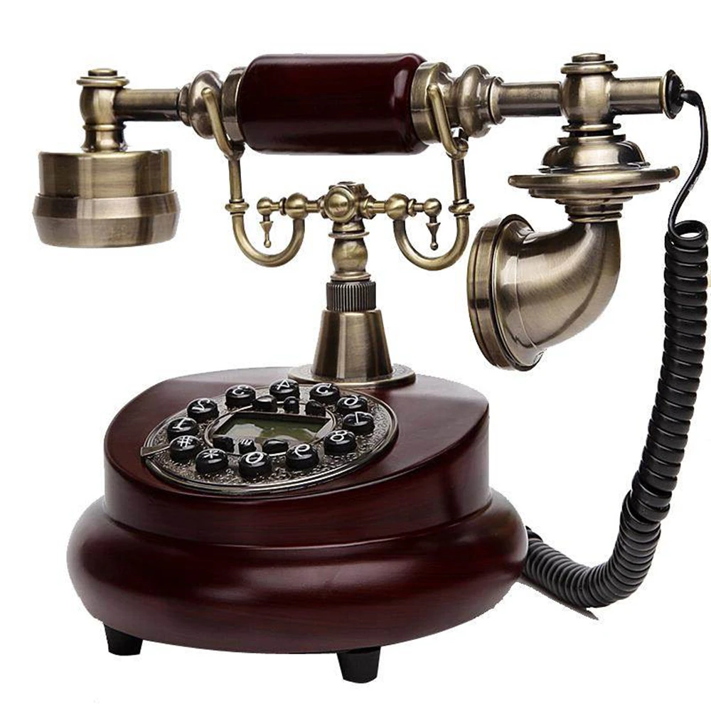 Rotary Dial Telephone Household Antique Nostalgic Old-Fashioned Turntable European Wired Antique Fixed Telephone for Home Office