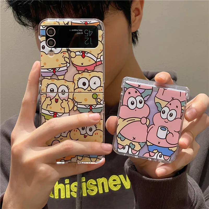 

Cartoon Face Lovely Phone Case for Samsung Galaxy Z Flip 5 4 3 Protective Back Cover for ZFlip3 ZFlip4 ZFlip5 Case Shell