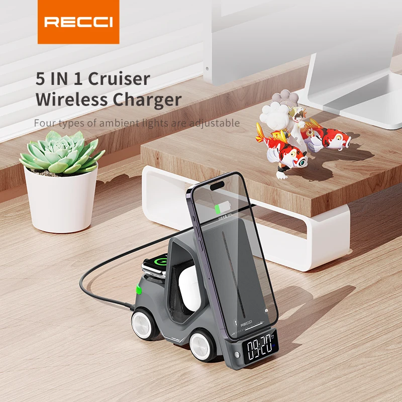 Беспроводное зарядное устройство 5 в 1 подставка для телефона iPhone 16 15 14 13 12
