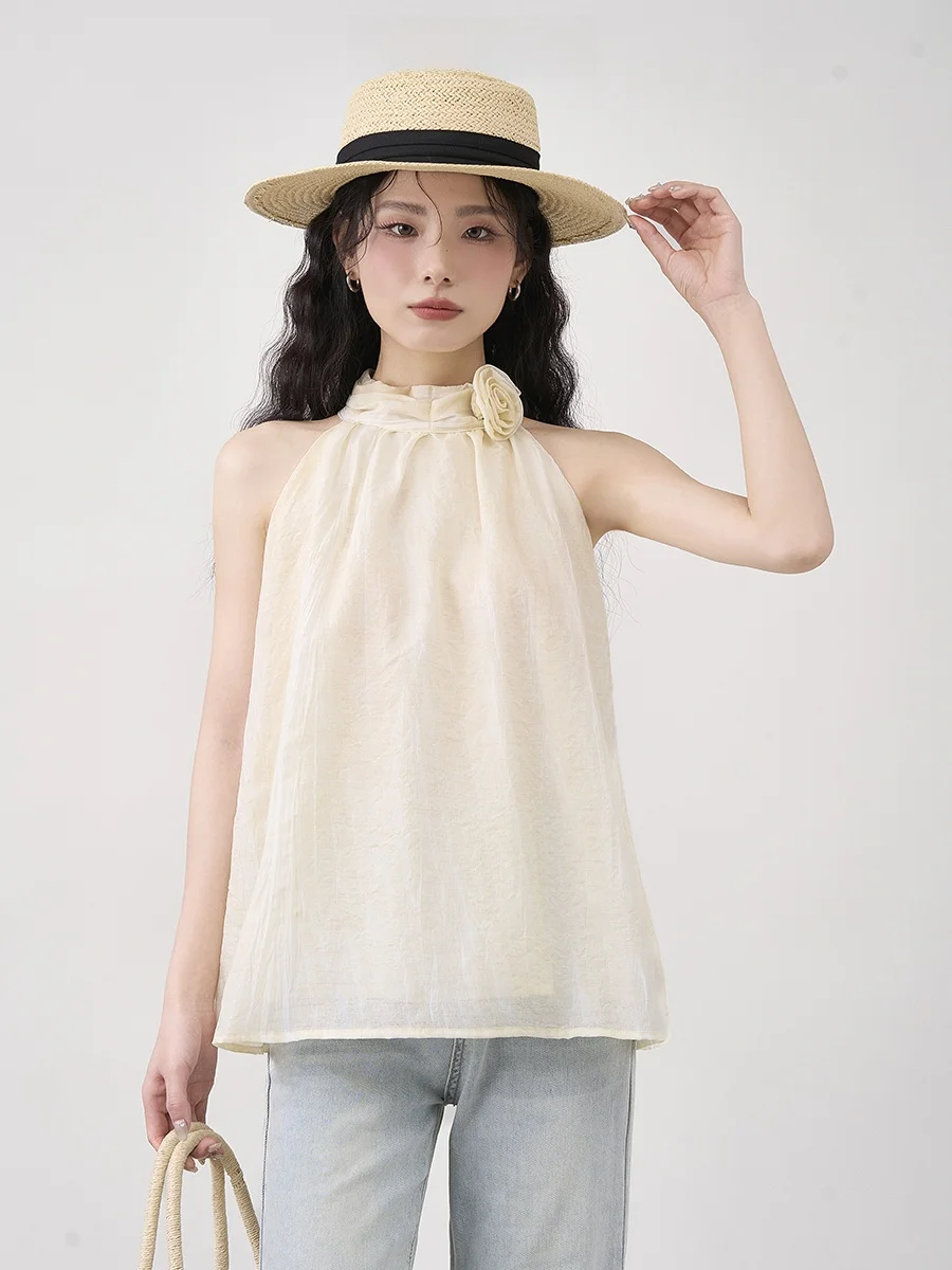 Hanada Showcase Htmeme Madison Rose ~ Дизайнерская розовая рубашка без рукавов с висячим вырезом