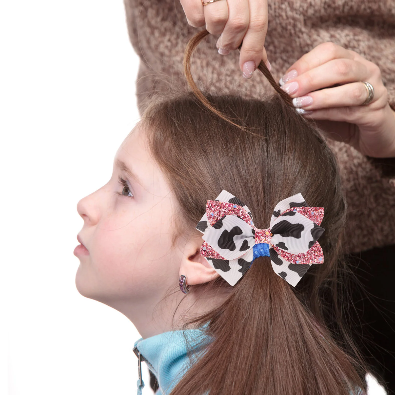 2 шт. заколка для волос с бантом тии принтом коровы банты аксессуары маленьких