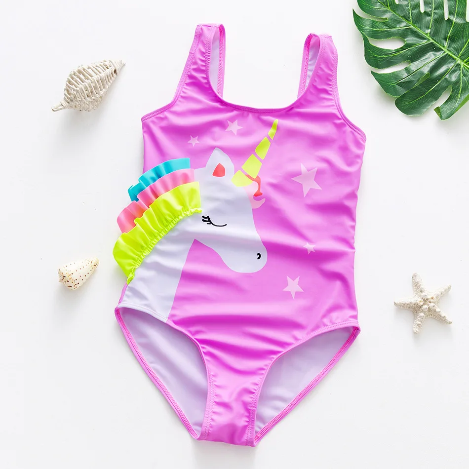 

Ins Children's One-piece Swimsuit Unicorn Pony Girl Swimming Pool Swimsuit Integrated Kids Swimwear for Girls Beach Party Wear