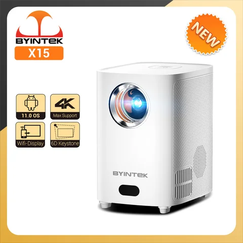 Портативный проектор BYINTEK X15, 4k, проектор, Android 11,0, Wi-Fi, Full HD, 1080P, кинотеатр, смартфон, домашний кинотеатр, видеопроектор