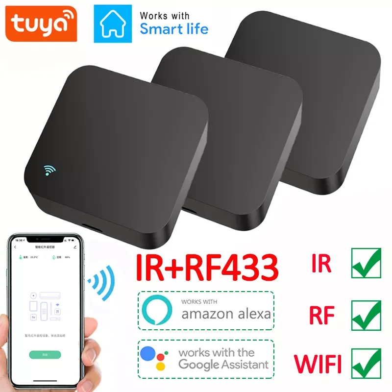 

2022 NEW WiFi RF IR Remote Controller RF Appliances Appliances Smart Life App Voice Control via Alexa Home