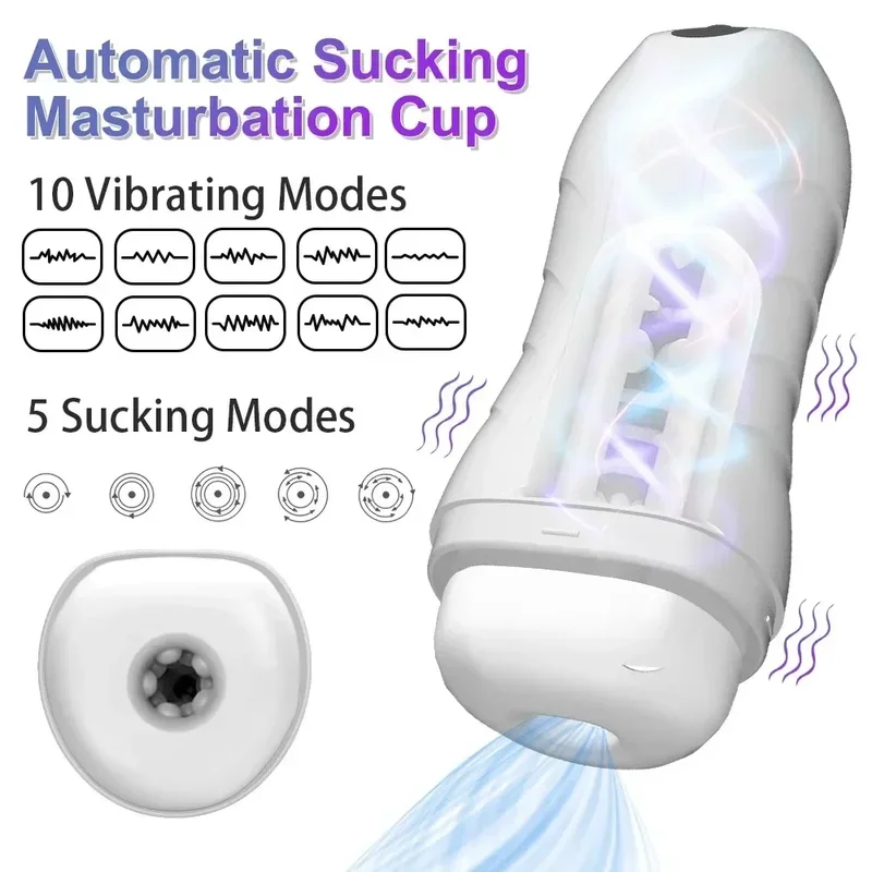 Автоматическая мужская чашка для мастурбации сосание вибрация пенис оральная