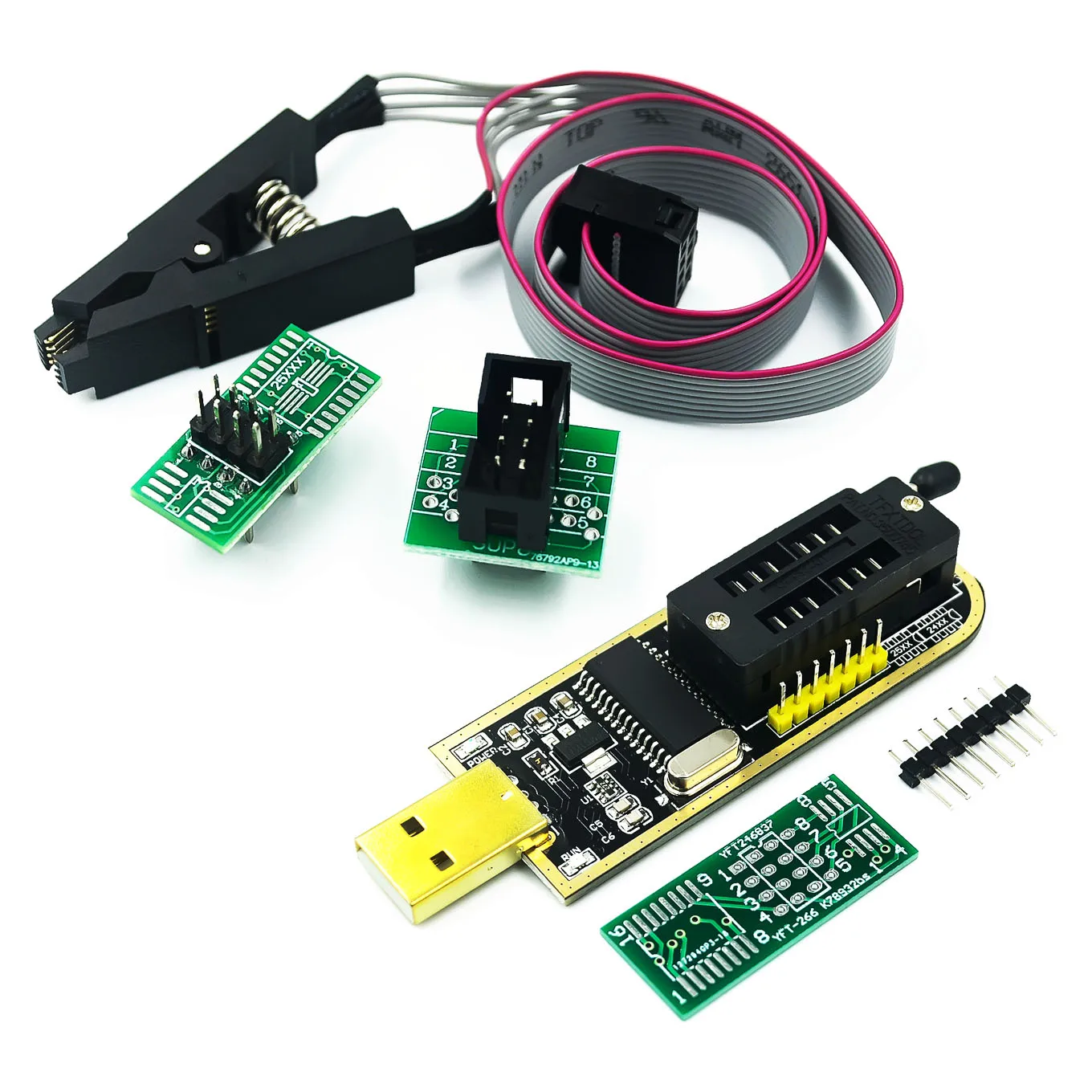 

SOIC8 SOP8 Test Clip For EEPROM 93CXX / 25CXX / 24CXX + CH341A 24 25 Series EEPROM Flash BIOS USB Programmer Module