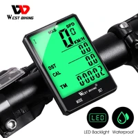 west biking cycling speedometer 2 8 large screen waterproof lcd backlight wireless and wired bike odometer bicycle computer