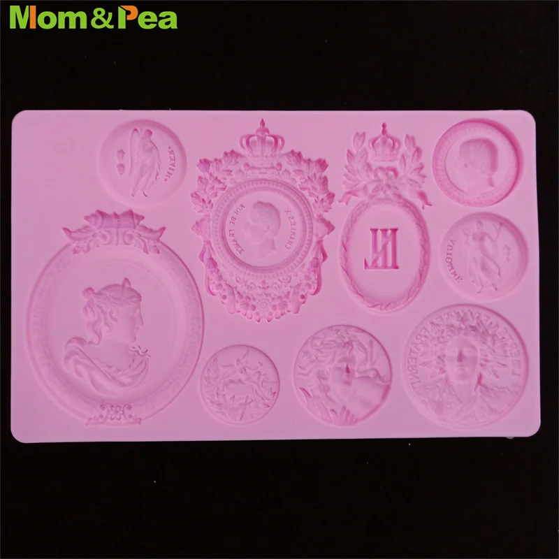 Силиконовая форма для мамы и гороха MPAW34 в форме портрета резиновая паста