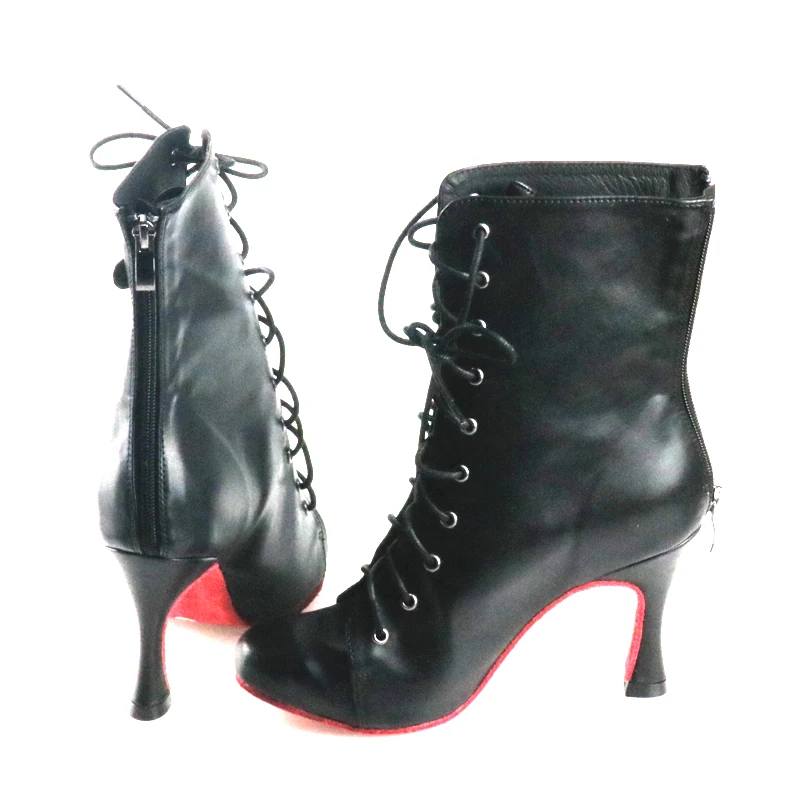 Женские туфли для латиноамериканских танцев черные замшевые на высоком каблуке