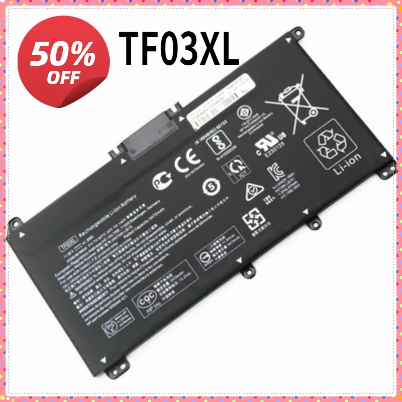 Аккумулятор TF03XL для HP Pavilion TPN-C131/Q188/Q189/Q191 14-bf048TX 11 55 В 3630 мАч 41 9 Втч Запчасти и