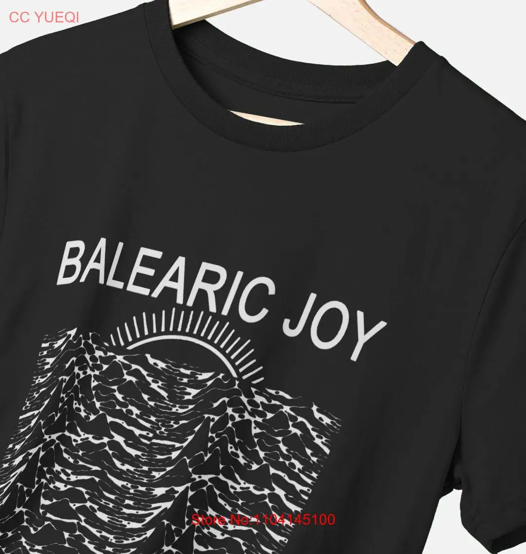 Черная футболка Balearic Joy вдохновленная Beat Division Factory Records с длинными или короткими