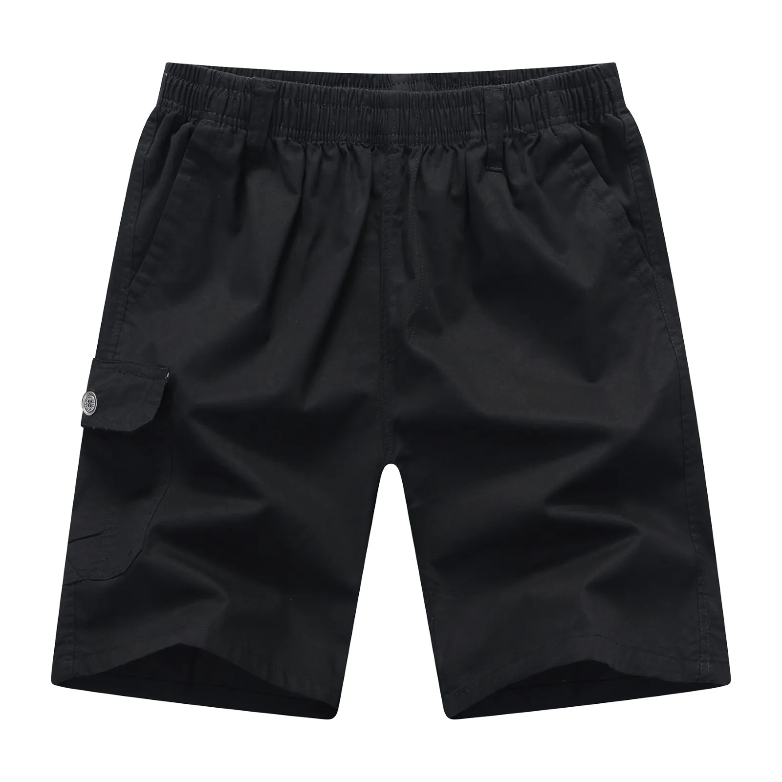 

Mens Solid Color Button Plus Size Casual All Match Shorts Fashionable Woven Cargo Pants With Zipper Pockets What Fluff