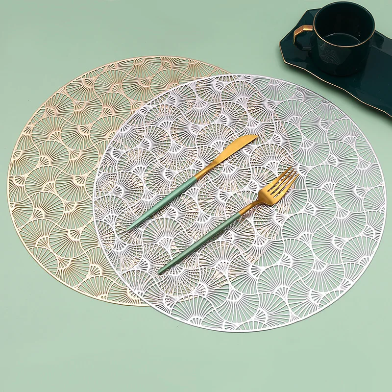 

4/6 шт круглая форма бронзовые ПВХ салфетки полые изолированные Coaster настольная миска для дома рождественские украшения термостойкий Коврик...