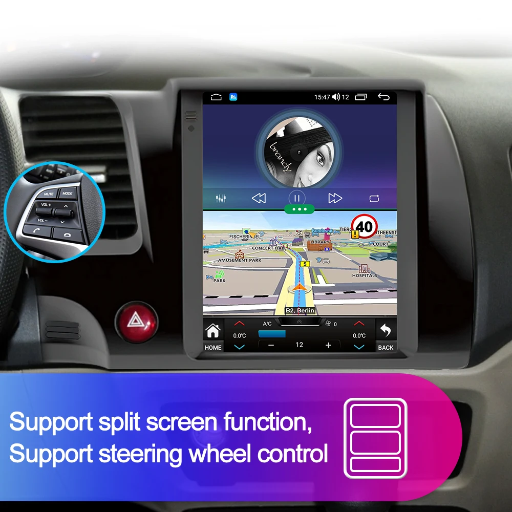 CAIXI GX9 8-ядерный для Tesla style Honda Civic 2005 - 2011 Android 11 автомобильный радиоприемник