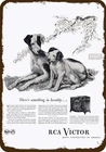 1945 Rca радио винтажная копия внешнего вида металлическая вывеска Rca талисман собачка и щенок