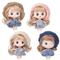 new arrival 10cm 112 4 inch ball jointed doll big head mini hand toys ob11 cute with head accessories hat blue eyes for girls