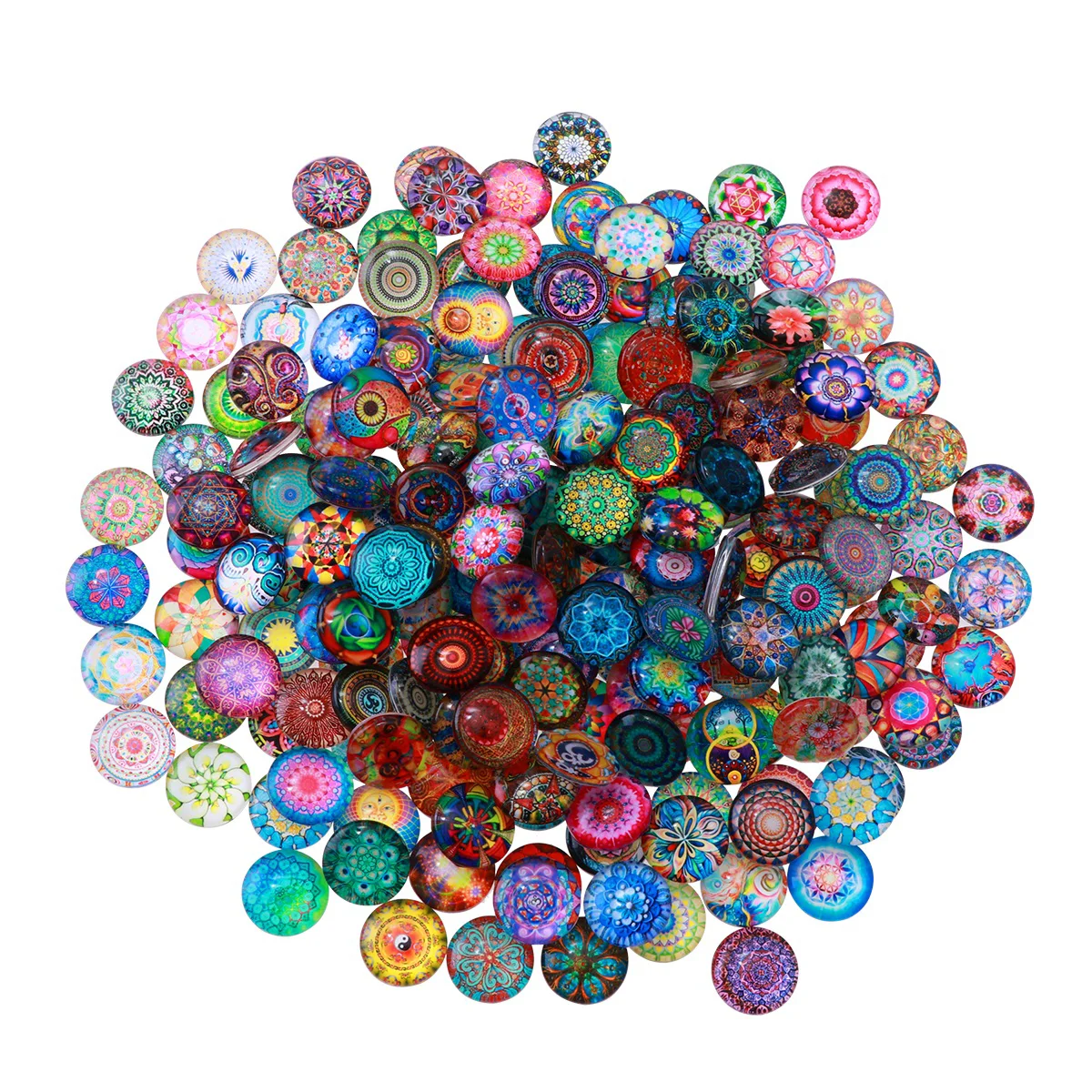 

200pcs Mosaic Tiles for Crafts Glass Decoration Mixed Mosaic Tiles Glass Dome Cabochons Mosaic Glass Pieces