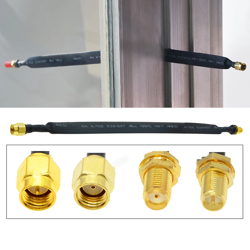 

1pc SMA M Male To SMA F Female Flat Coaxial Extension Pigtail WIFI Router Antenna Extension RF Coaxial Cable