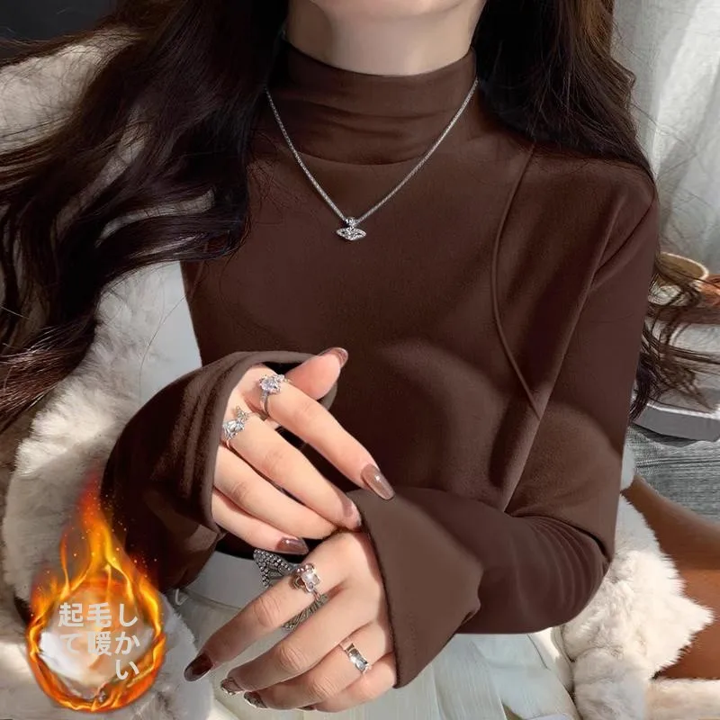 Утолщенная двусторонняя шлифовальная рубашка Dralon теплая нижняя с полувысоким