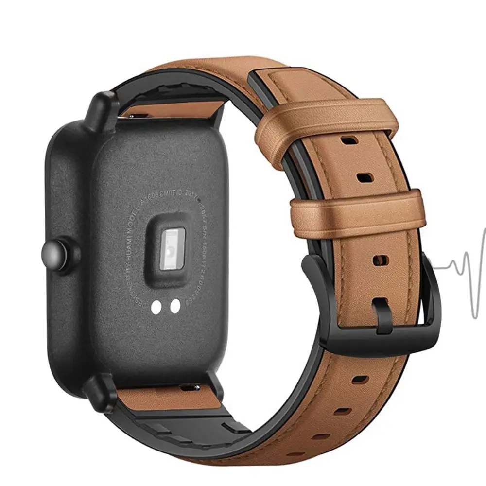 20/22mm Genuine leather Strap For Amazfit GTS 2/2e/GTS2 Mini/GTR 42mm 47mm/GTR2/2e/stratos 2/3 Pace Bracelet Watch