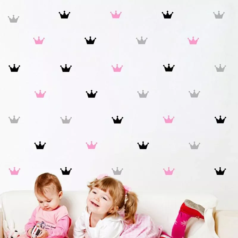 

15Pcs/Set Crown Wall Stickers Kid's Bedroom Decorate Wall Decals Princess Baby Room Wall Decor Vinyl Wall Sticker for kids rooms