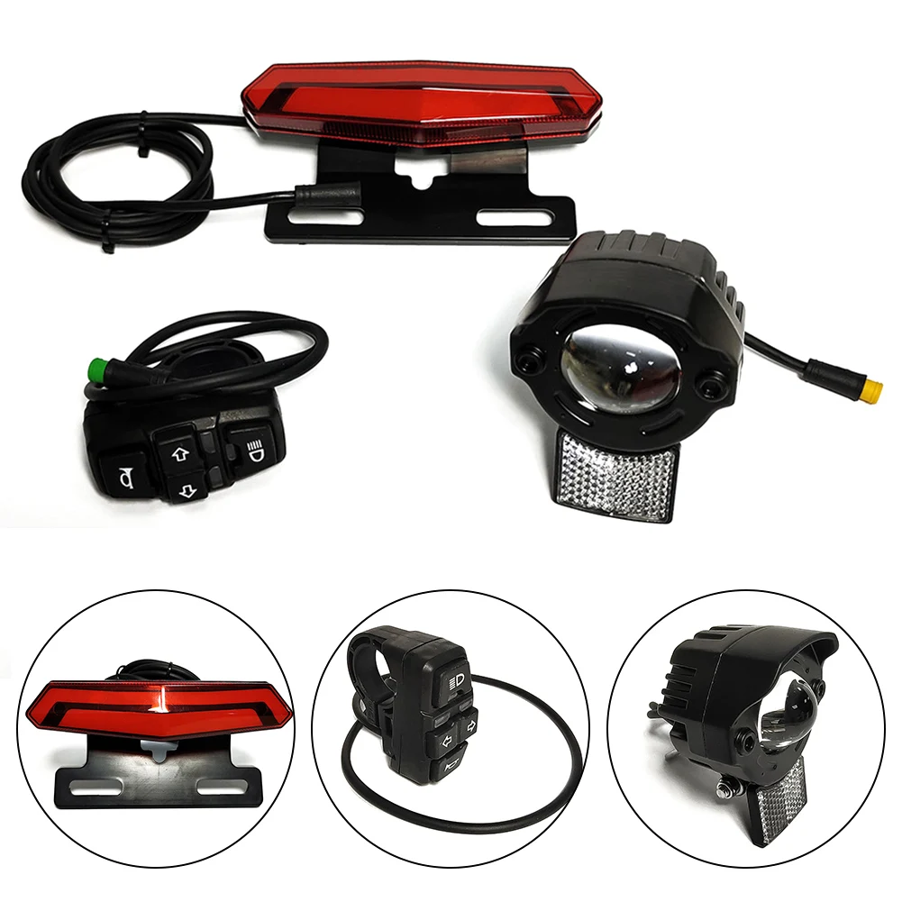 E-bike KT Controller Waterproof Cable For Bafang Or SM Connector Headlight Tail Rear Lights Light Set For KT Kunteng Controller