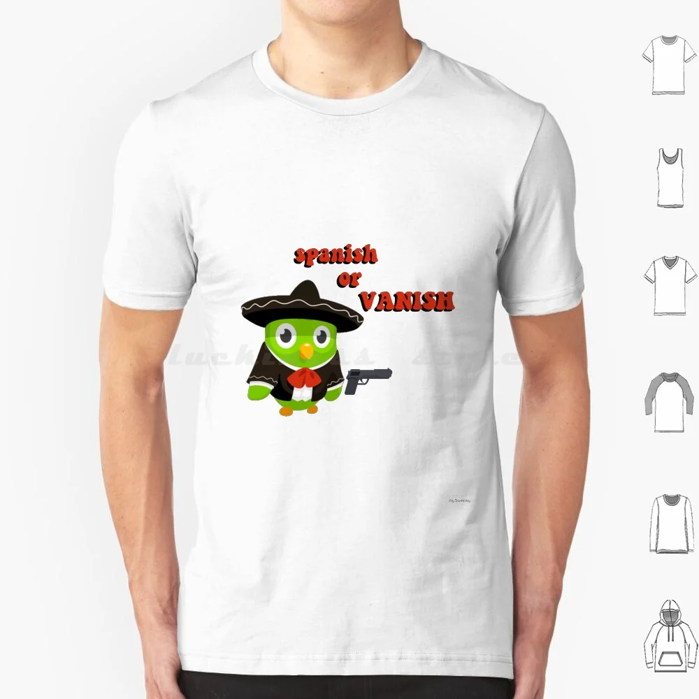 Испанская или исчезающая футболка для мужчин женщин и детей 6xl Duolingo Owl Mariachi