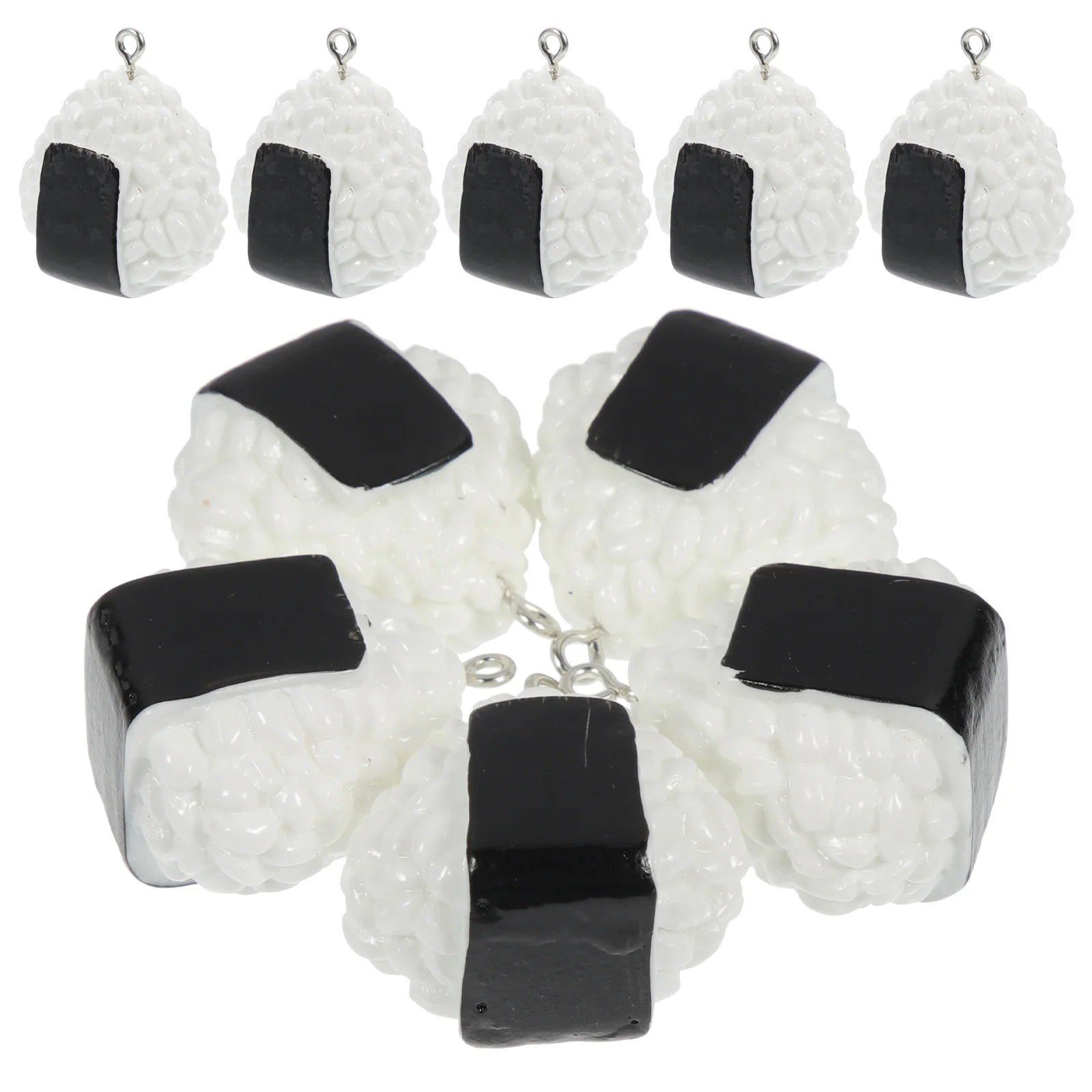 

Милые 3D Подвески для суши, подвески в виде рисовых шариков из смолы, брелок для ключей, подвески для сумок, подвески, реквизит для фото