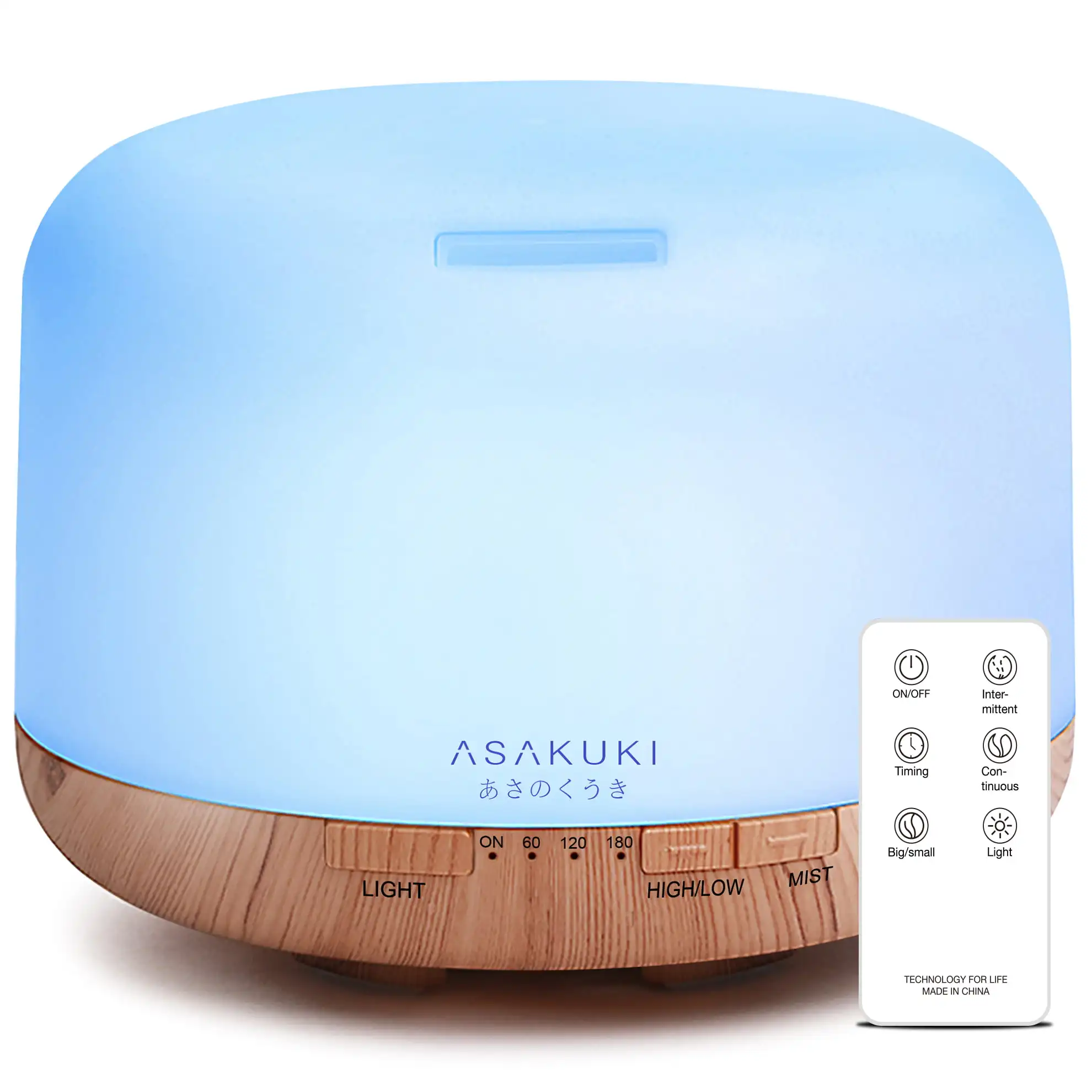 

500 ml Essential Oil Diffuser, Aromatherapy Diffuser for Large Room, Ultrasonic Humidifier for Anxiety Relief