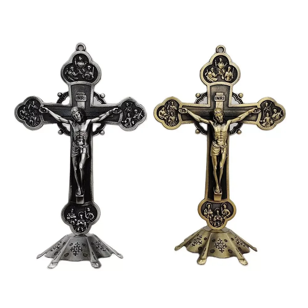 

Crosses Catholic Christianity Religious Twelve Apostles Jesus Stand Cross Home Church Arts Crafts Decorative Ornaments