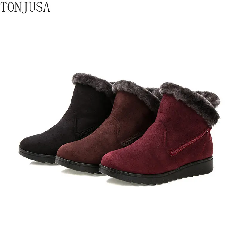 

Winter Boots Women Thick Plush Warm Snow Boots Women Zipper Comfortable Outdoor Ankle Boots Casual Cotton Shoes
