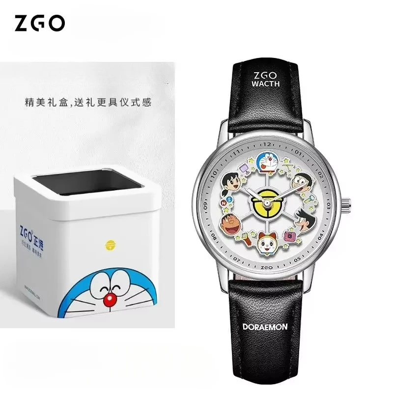 Фото Совместные брендовые часы Doraemon Carousel ZGO с вращающимся циферблатом, светящиеся кварцевые часы для девочек №1