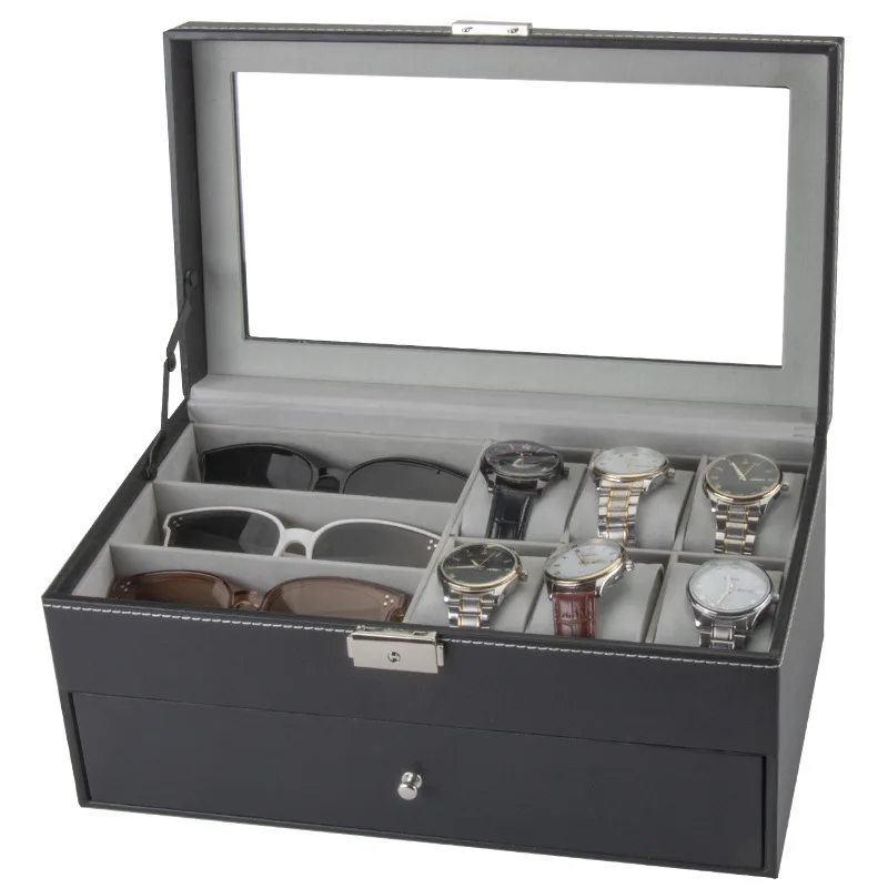 2 Layers Storage Display Box Display Tary Storage Organizer Multi Functional Made of Flannette Material Metal Pull Rod New 2023