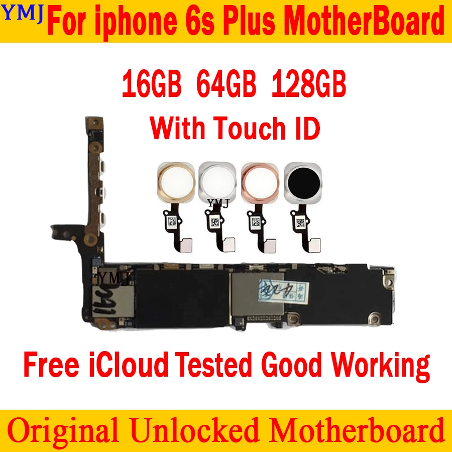 

С/без Touch ID для iphone 6S Plus 5,5 дюймов материнская плата 16 Гб 64 Гб 128 ГБ для iphone 6S Plus логическая плата полнофункциональная пластина