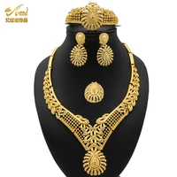 woman jewellery dubai 24k gold color african jewelry sets luxury nigerian ethiopian necklace indian wedding bridal accessories
