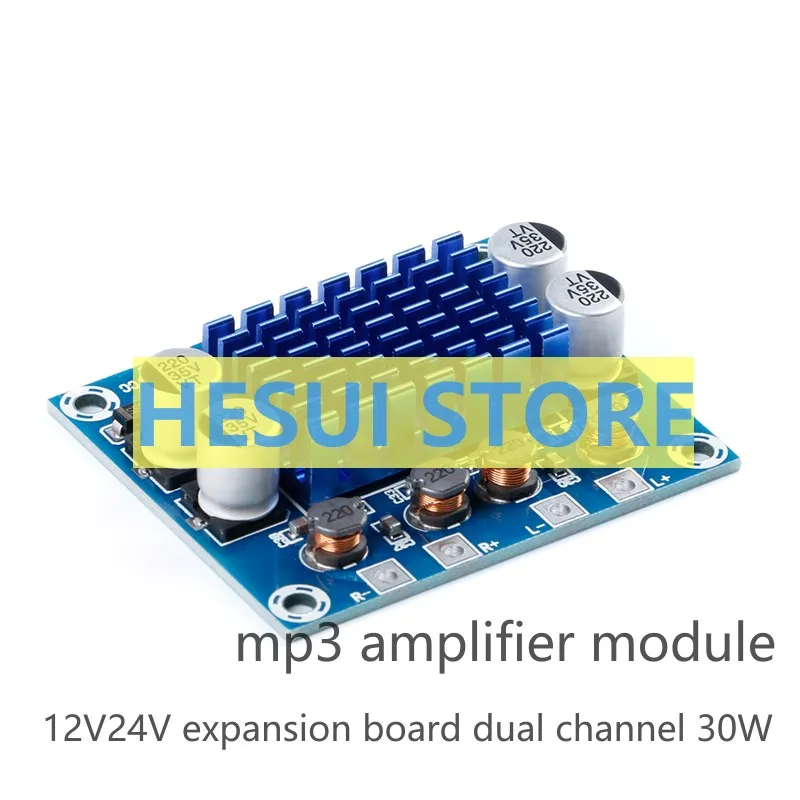 XH-A232 HD Плата цифрового аудио усилителя мощности 12 В 24 В, плата расширения звука, двухканальный 30 Вт, модуль усилителя mp3