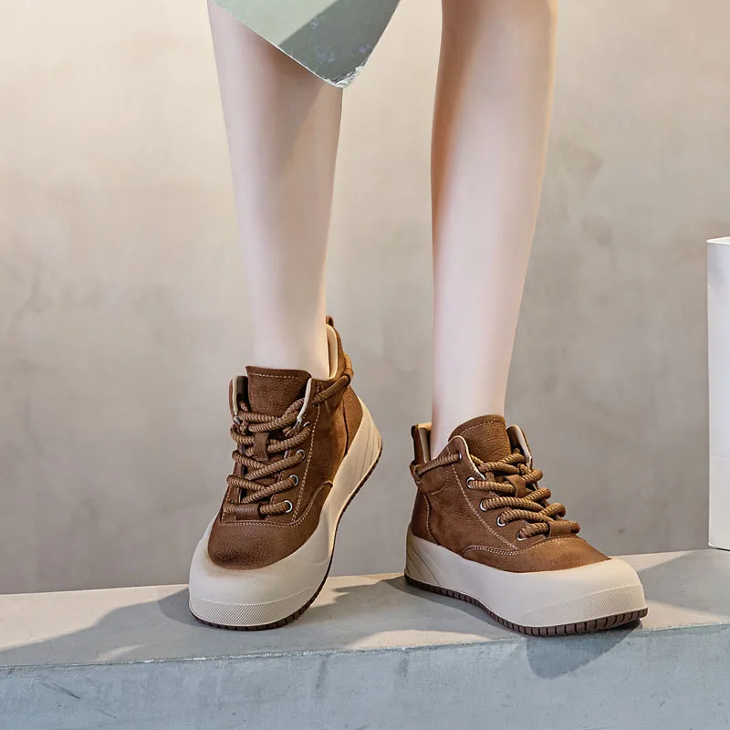 DRKANOL модные женские ботильоны на плоской платформе повседневные короткие