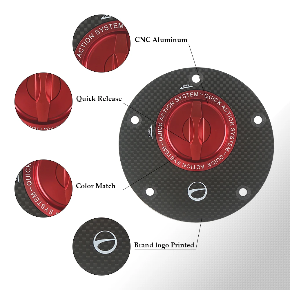 

Carbon Fiber Motorcycle Accessories Quick Release Key Fuel Tank Gas Oil Cap Cover for DUCATI SUPERMONO ST2 ST4 S