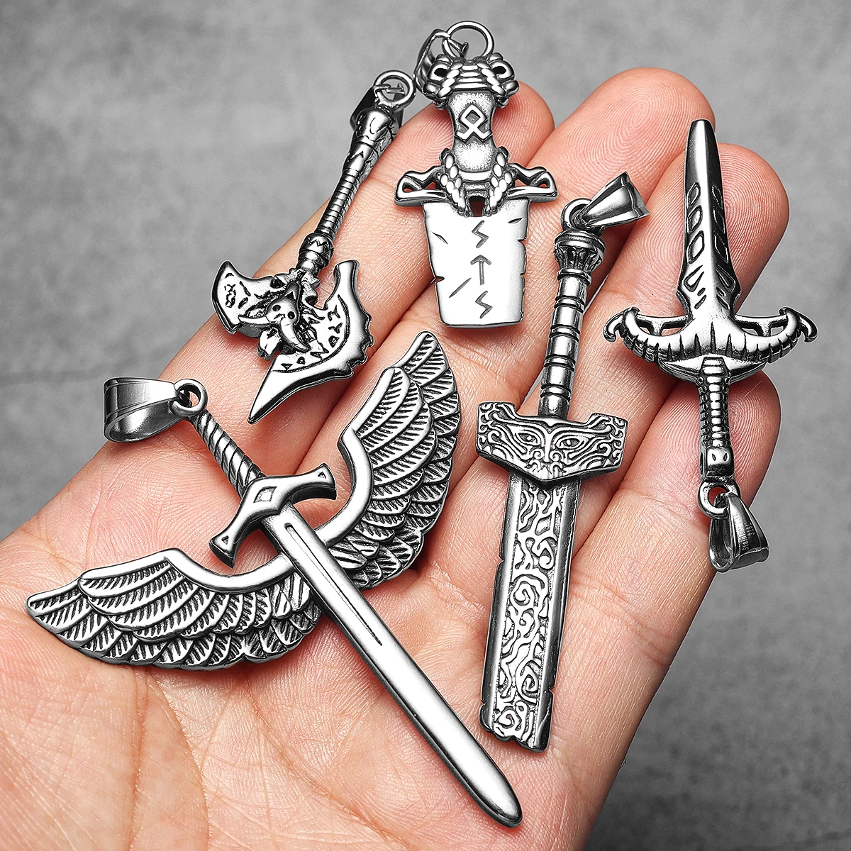Ювелирные изделия из нержавеющей стали с изображением Ангельского крыла и