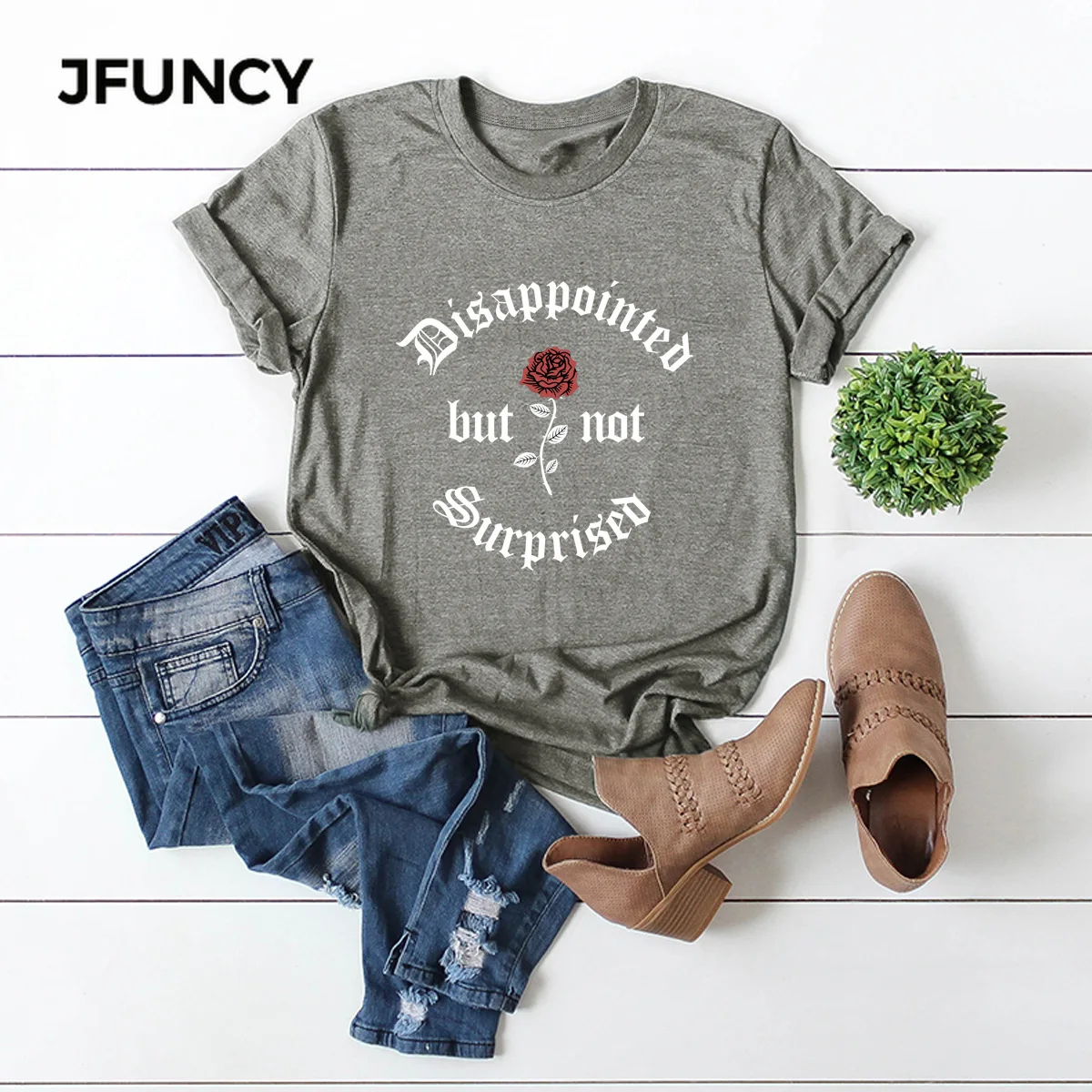 JFUNCY  Women Tops Cotton T-shirt Summer Short Sleeve Oversize Tshirt Flower Print Casual Loose Female Tee Shirts