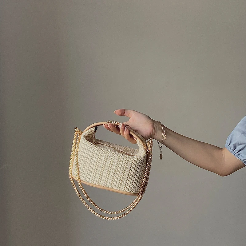 

2021 Summer Knitting Totes New Style Straw Woven Handbags Fashion Hand Bag Womans' Bag Shoulder Diagonal Bag