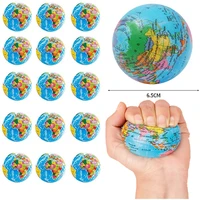 12pcs 65mm anti stress relief world map foam ball atlas earth globe palm ball planet toys for chrildren educational supplies