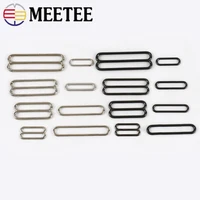 30pcs meetee 2025304050mm metal tri glide adjust buckles clasp bra ring sliders strap buckle diy belt hook garment accessory