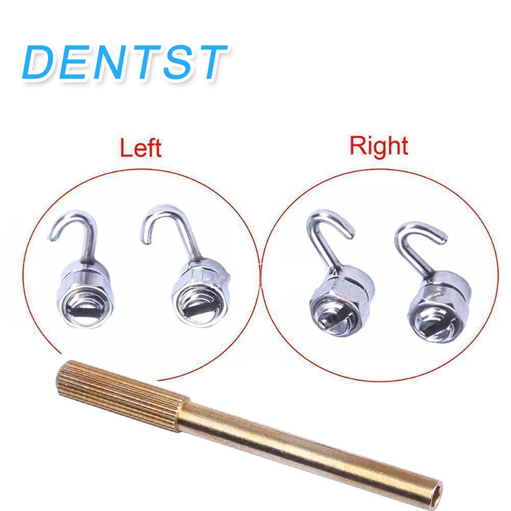 

Dental Orthodontic Crimpable Hook Stop Locks Removable/Activity (10pcs right+10pcs left+Tool)On Archwires Brackets Braces